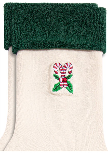 Yılbaşı Temalı Beyaz Bot Çorabı 1912192-85929 fiyatları