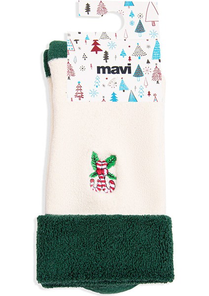 Yılbaşı Temalı Beyaz Bot Çorabı 1912192-85929 modelleri