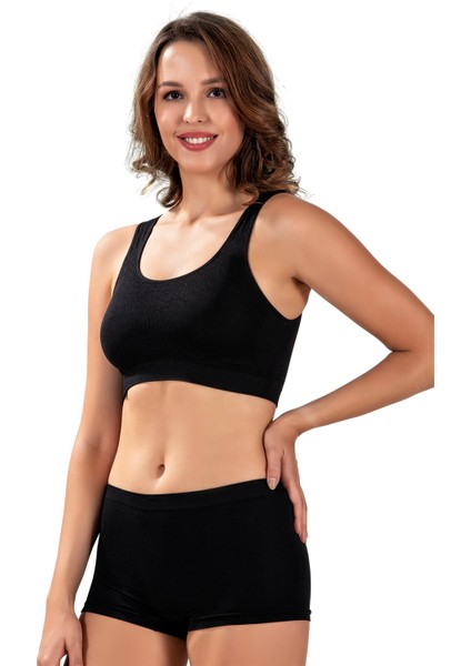 Kalın Askılı Siyah Büstiyer Korse 4507