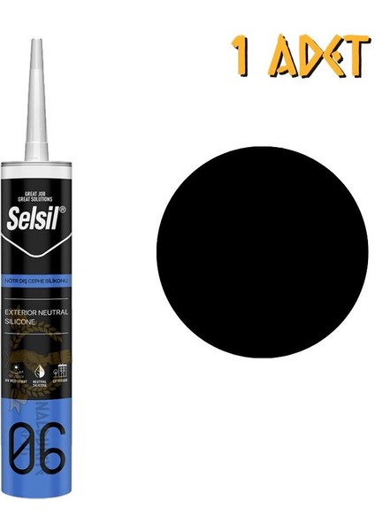 Dış Cephe Nötr Silikon Siyah 300 ml - 1 Adet