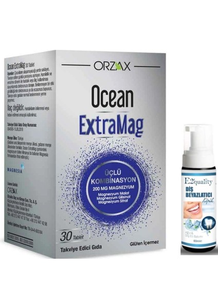 Ocean Extramag Üçlü Kombinasyon 30 Tablet - Diş Beyazlatıcı Köpük