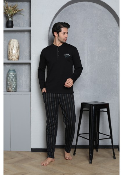 Erkek Pijama Takımı Interlok Altı Çizgili Pamuklu Mevsimlik M70102272 fiyatları