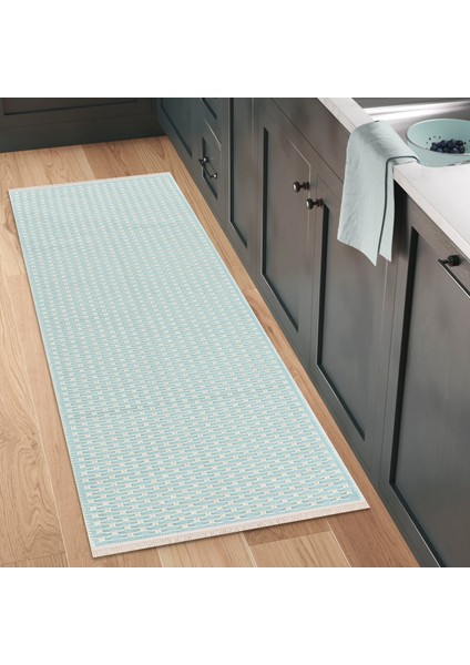 Serenityspace Kaymaz Taban, Yıkanabilir, Katlanabilir, Nefes Alabilir, Pamuk Dokuma Dekoratif Aqua, Homesteadart Rugs Kilim modelleri