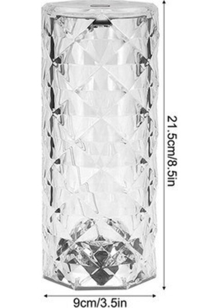 Dekoratif Hediye Ledli USB Şarjlı Dokunmatik Kristal Elmas LED Masa Lambası Kumandalı Rgb Model