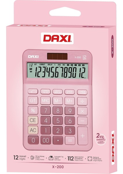 X-200 Büyük Ekranlı Masaüstü Hesap Makinesi – Ofis ve Okul Kullanımına Uygun Ergonomik Tasarım modelleri