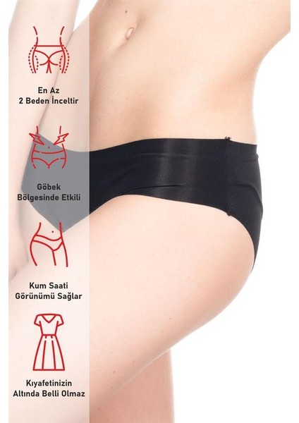 Siyah Emay 2818 Slip Külot Lazer Korse