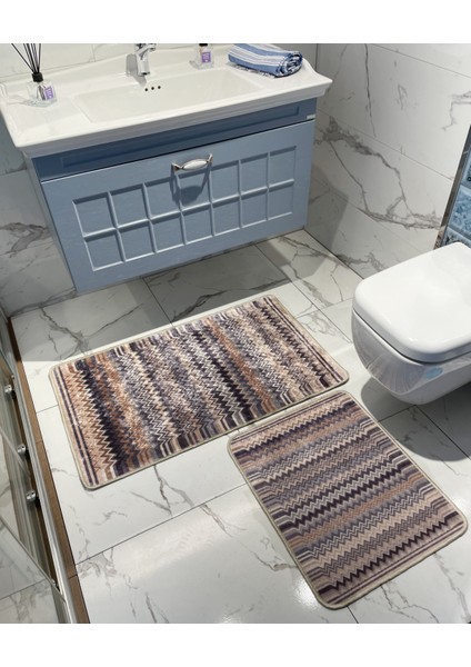 Zigzag Desenli 2 Li Banyo Paspas (60X100 - 60X50)
