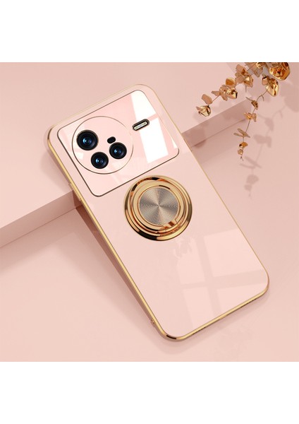 Vivo X80 Halka Standlı Elektrolizle Telefon Kılıfı (Yurt Dışından)