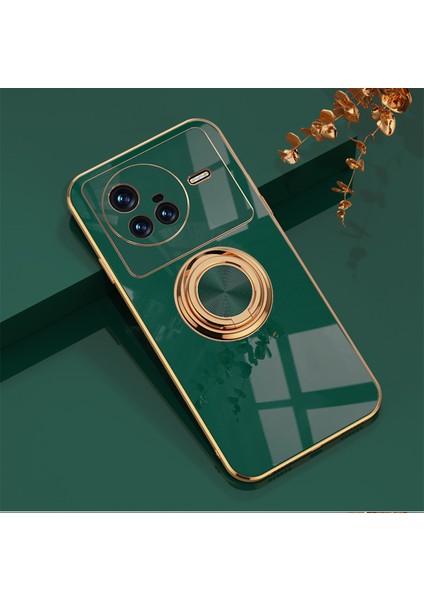 Vivo X80 Halka Standlı Elektrolizle Telefon Kılıfı (Yurt Dışından)