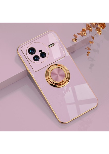 Vivo X80 Halka Standlı Elektrolizle Telefon Kılıfı (Yurt Dışından)