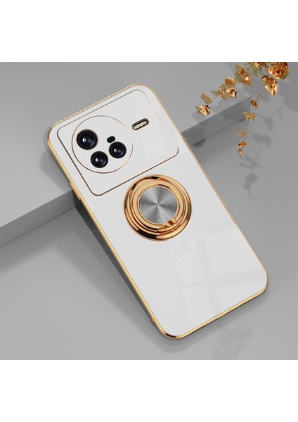 Vivo X80 Halka Standlı Elektrolizle Telefon Kılıfı (Yurt Dışından)