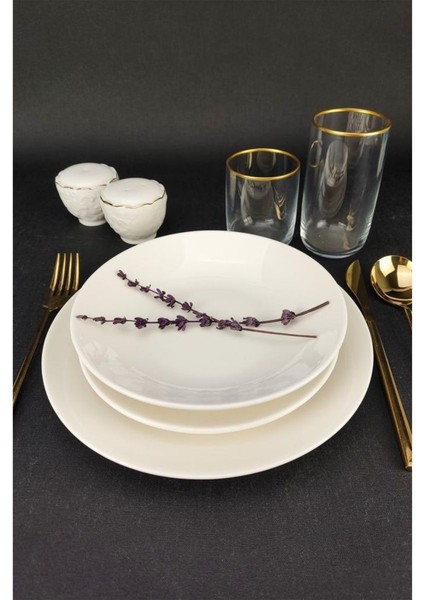Deniz Form 18 Parça 6 Kişilik Porselen Yemek Takımı Krem - TL4037058 - TL4037010 - TL4034835 C320.225