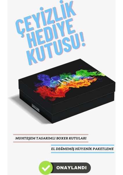 Underworld 8'li Erkek Katlanma Yapmayan Premium Kutulu Likralı Boxer
