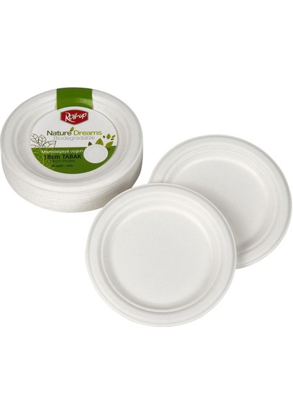 Nature Ekolojik Karton Kağıt Parti Tek Kullanımlık Tabak - 18 Cm. - 50 Adetlik 1 Paket modelleri