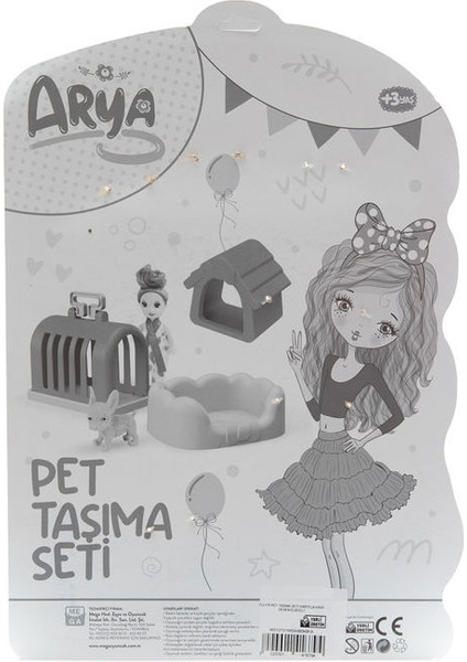 Arya Pet Taşıma Seti Kare Desen Elbiseli