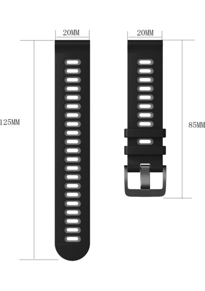 Garmin Forerunner 645 / 245 Music Uyumlu Delikli Spor Kordon