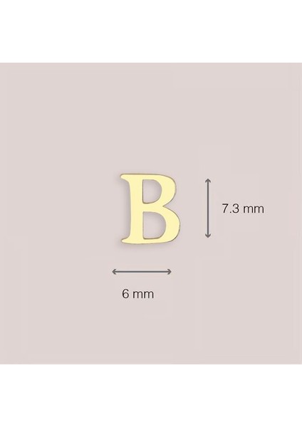14 Ayar Altın B Harf Küpe 0,45 gr indirimleri