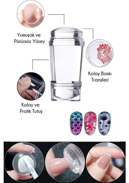 Nail Master Tırnak Süs Damgalama Stamper Kolay French Aleti