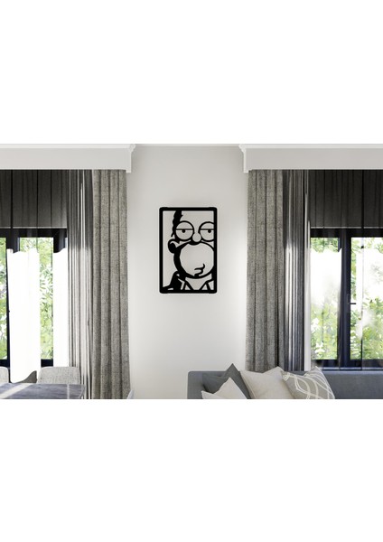 Homer Metal Duvar Tablosu - Siyah