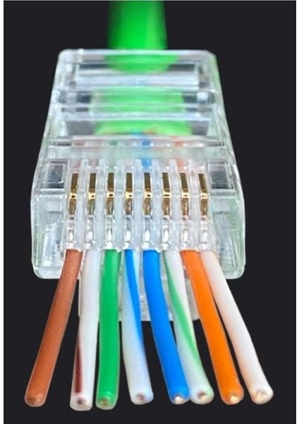 Yeni Nesil Delikli Cat6 Ez RJ45 Konnektör UTP Jack 100 Adet modelleri