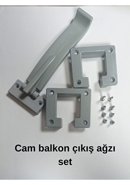 Bulut Dizayn Cam Balkonlara Uygun Çıkış ve Boynuz Plastiği - Cam Balkon Aksesuarı Kapağı Gri Plastik