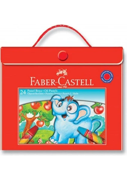 Faber Castell Plastik Çantalı 24 Renk Pastel Boya