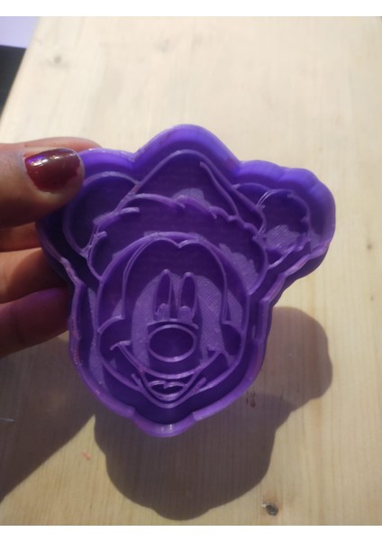 Yılbaşı Şapkalı Mıckey Mouse Kurabiye Kalıbı modelleri