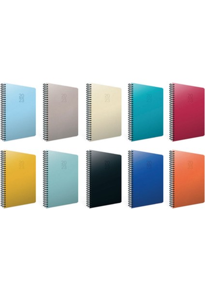 407-SEK Günlük Ajanda 17x24 Cm Spiralli Sert Kapaklı 336 Sayfa - Karma Renkler