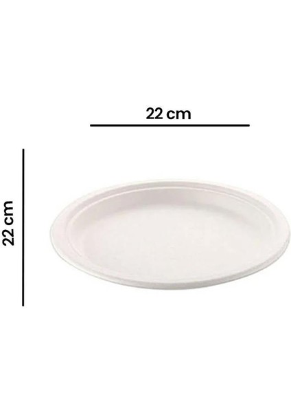 Nature Ekolojik Karton Kağıt Parti Tek Kullanımlık Tabak - 22 Cm. - 50 Adetlik 10 Paket