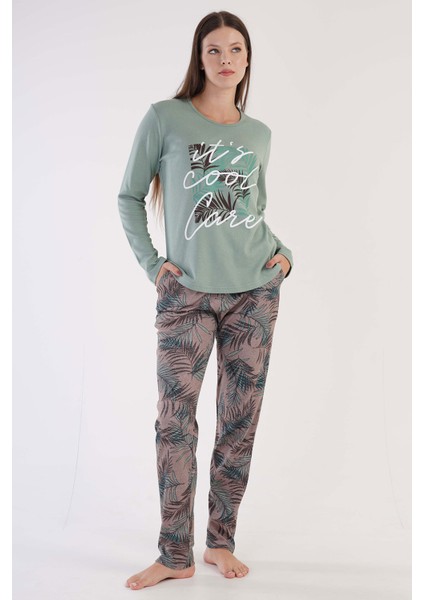 Pamuklu Kadın Interlok Pijama Takım
