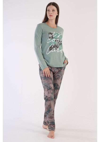 Pamuklu Kadın Interlok Pijama Takım