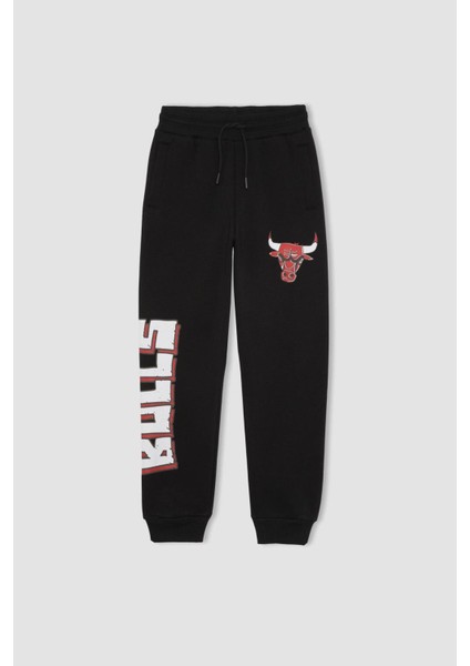 Erkek Çocuk NBA Chicago Bulls Jogger Eşofman Altı Beli Bağcıklı Lastikli Paça Cepli Kalın B4910A823WN