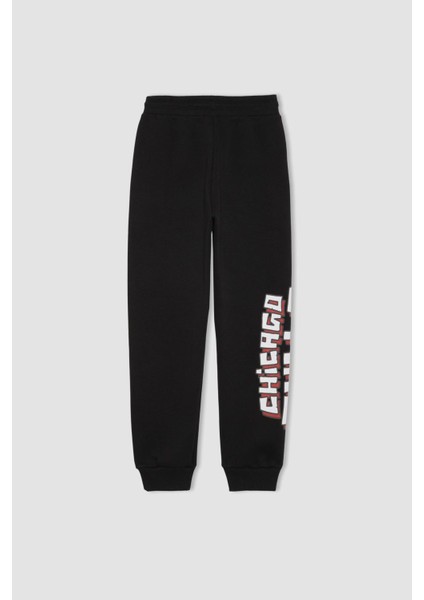 Erkek Çocuk NBA Chicago Bulls Jogger Eşofman Altı Beli Bağcıklı Lastikli Paça Cepli Kalın B4910A823WN