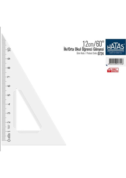 Hatas İlk - Orta Okul Öğrenci Gönyesi 12/60 Derece