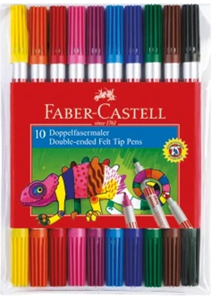 Faber Castell Çift Uçlu Keçeli Kalem 10 Renk