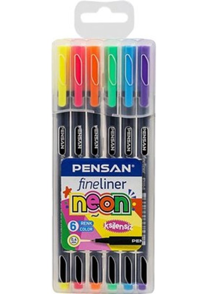 6300 Fineliner Kalem 0.4mm Neon Renkler 6'Lı Kutu