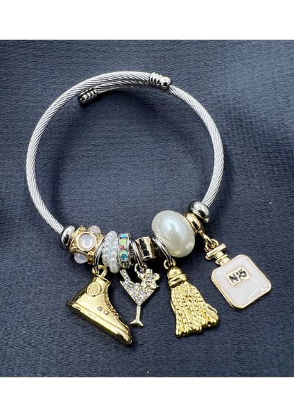 Gümüş Renk Çelik Pandora Bileklik