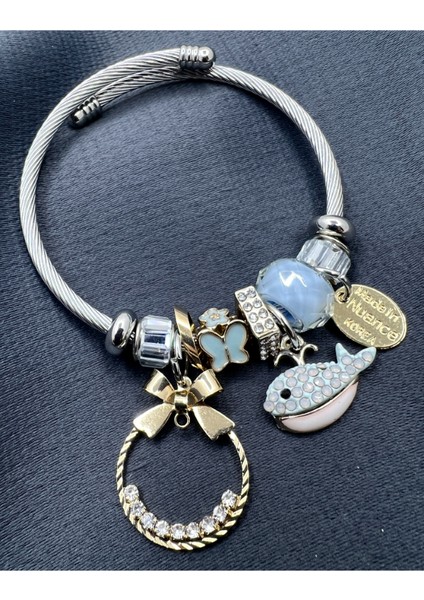 Gümüş Renk Çelik Pandora Bileklik