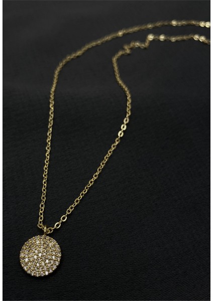 Gold Renk Taşlı Zirkon Kolye