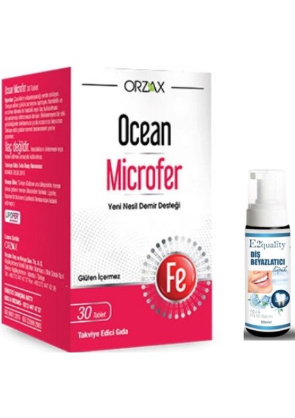 Ocean Microfer Takviye Edici Gıda 30 Tablet - Diş Beyazlatıcı Köpük