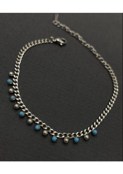 Gümüş Renk Şekilli Çelik Bileklik