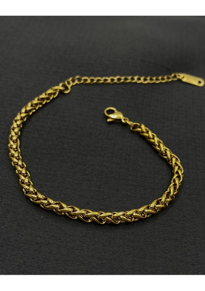 Gold Renk Zincir Çelik Bileklik