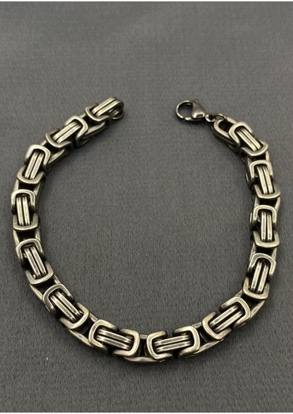 Gümüş Renk Erkek Kral Çelik Bileklik