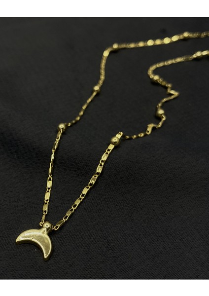 Gold Renk Ay Figürlü Kolye