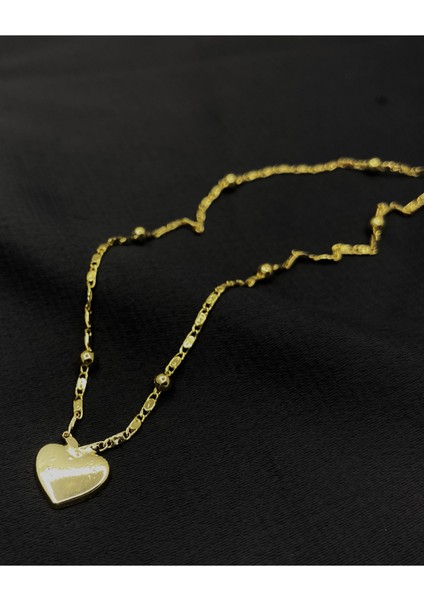 Gold Renk Kalp Figürlü Kolye