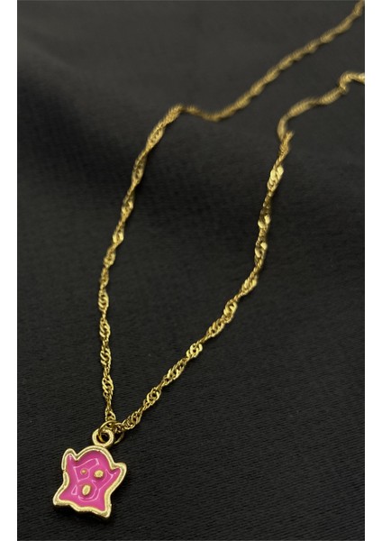 Gold Renk Renkli Figürlü Zirkon Kolye