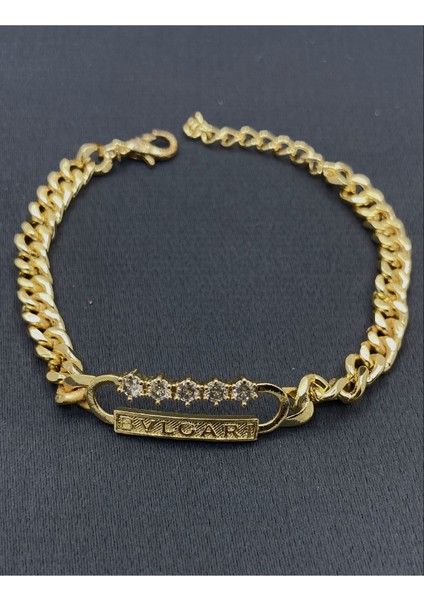 Gold Renk Şekilli Taşlı Bileklik