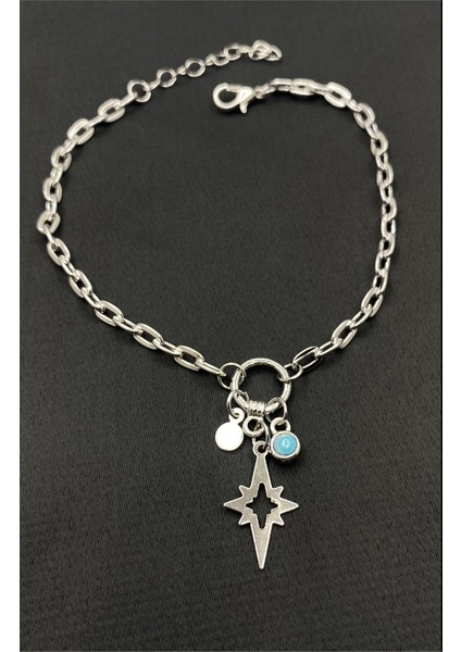 Gümüş Renk Yıldız Figürlü Bileklik