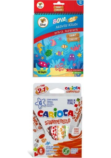 Boya Sil Tekrar Boya Boyama Kitabı + Damgalı Keçeli Kalem