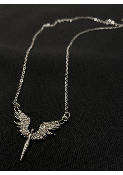 Gümüş Renk Taşlı Zirkon Kolye